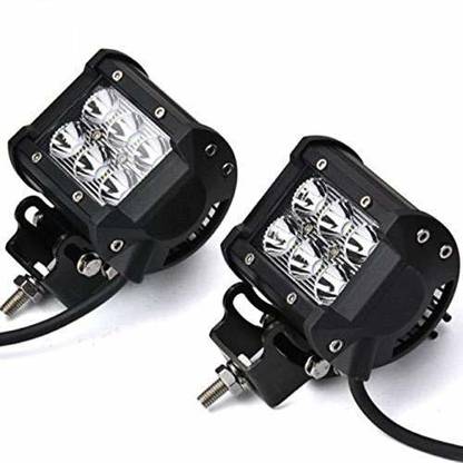 Golden Fox 4 Inch Square 30W Off Road LED Light Bars Fog Spot Work Light Universal for BikesAdjustable Motorcycle 18W 6 CREE LED Driving Fog Spot Spotlight Lamp Lights Fog Lamp Car, Motorbike LED for Royal Enfield (12 V, 30 W)