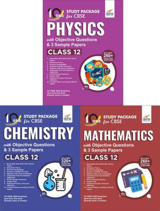 Combo 10 in One Study Package for Cbse Physics, Chemistry & Mathematics Class 12 with Objective Questions & 9 Sample Papers