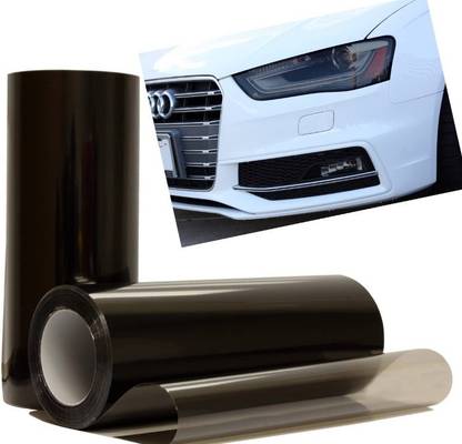 EliteAuto High Gloss Black Vinyl Tint Smoke Film Headlight/Tail Light Tint multipurpose car waterproof fog light tint Film wrap, Self Adhesive (Light Black, 30X60 cm) Headlight Vinyl Film
