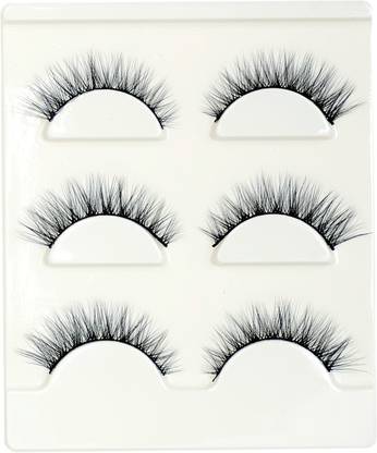 LAMAZI 3D Mink Eyelashes (3 pairs) Natural Black for women