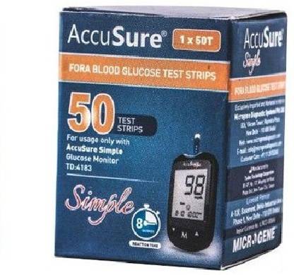 AccuSure TD-4183 50 Glucometer Strips