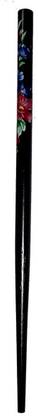 salvusappsolutions Wooden Handmade Stylish bloom design Black Hair Pin Bun Stick
