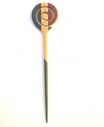 Jain Export Round Jalebi Wooden Hair Stick Bun Stick