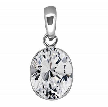 SHYAMKRIPA GEMS NATURAL STONE ZIRCON SILVER PLATED PENDANT Silver Zircon Copper Pendant