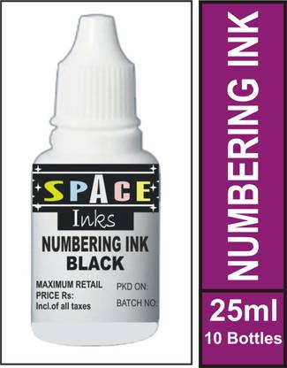 SPACE Numbering Machine BLACK Ink 25ml 1 x10 BOTTLES Stamp Pad Ink