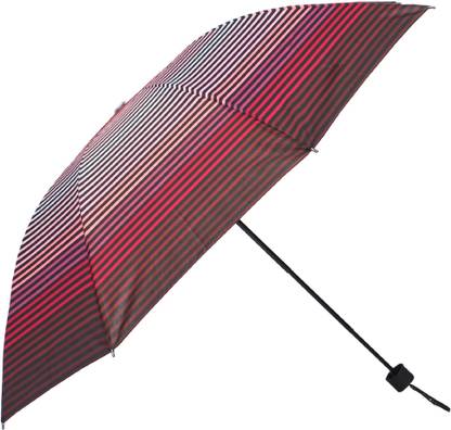 Flipkart SmartBuy 3 Fold Digital Printed Rain & Sun Protective Umbrella (Brwon/Magenta/Multi) Umbrella