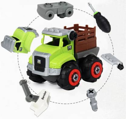 Giftary Unbreakable Small Size Push & Go Do It Your Self And Play Toys Small Size Truck With Plastic Screw Driver To Make The Truck | Toys For Boys | Kids Toy Truck | Push & Go Toys