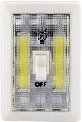 GETHOME Wireless LED Light Switch, Battery Operated,100 Lumens, Manual On/Off Toggle Switch, Portable Light Switch, Wireless, Easy to Use Stick-On LED Lights, No Wiring Needed(White) (Pack of 2) 2 hrs Flood Lamp Emergency Light