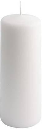 Blue moon creations 3x6 Inch white pillar candles unscented smokeless dripless long burning Candle