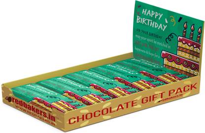 redbakers.in Happy Birthday MintCake 10 Chocolates Gift Pack Bars
