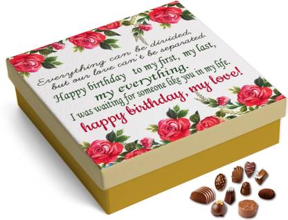 redbakers.in Happy Birthday My Love RoseRed 12Chocolate Gift Box Truffles