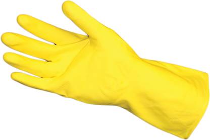 N India Tck Rubber Hand Yellow Gloves For All Type Of Uses Regular Latex, Rubber  Safety Gloves