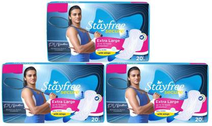 STAYFREE Secure Cottony XL Wings Sanitary Pad