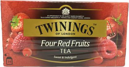 TWININGS of London Four Red Fruits Tea Imported 50G Mixed Fruit Tea Bags Box