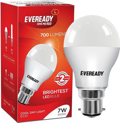 EVEREADY 7 W Basic Round B22 LED Bulb