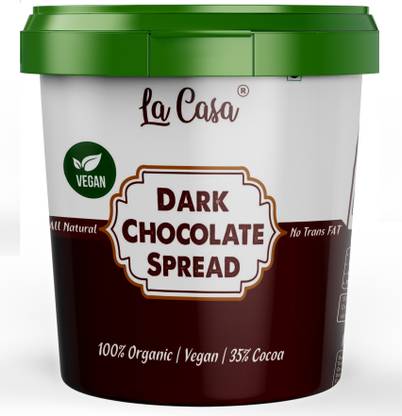 La Casa Dark Belgian Chocolate Spread (35% Cocoa) | Vegan | All Natural | Chocolate Ganache | No Colors/Essence/Preservatives Used |