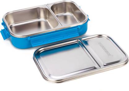 Signoraware Slim Steel with Steel Lid Lunch Box, Set of 1, 1000ml, Blue 1 Containers Lunch Box