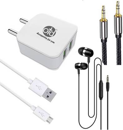 OTD Wall Charger Accessory Combo for Videocon Delite 21, Videocon Graphite V45BD, Videocon Graphite V45DD, Videocon Infinium Z30 Aire
