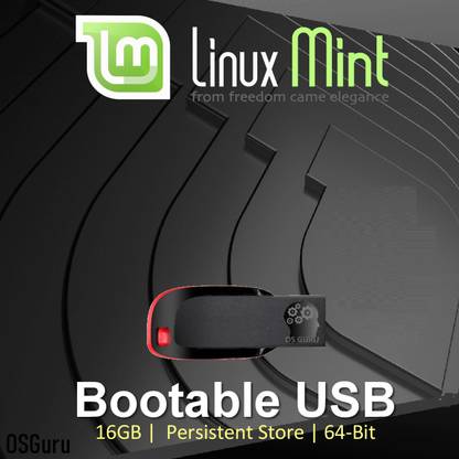 osguru Linux Mint 19.3 "Tricia" Cinnamon - Live/Install/Upgrade/Repair 16GB Bootable USB Pen Drive with Persistent Storage (64-Bit)