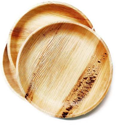 Varni Creation Use and Throw Dishes, Areca Leaf Plate/Disposable plate 7 inch Round (Pack Of 25) Dinner Plate