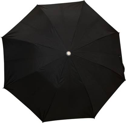 ORANGE 2 Fold Mono Silver Black Umbrella