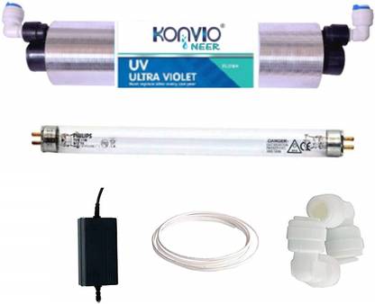 KONVIO 8" Inch UV Complete Kit for All RO Water Purifier Ultra Violet Kit Solid Filter Cartridge