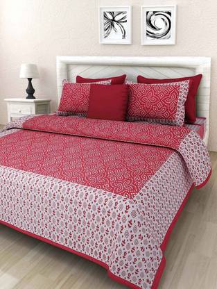 radha rani enterprises Cotton Double Flat 144 TC Printed Bedsheet