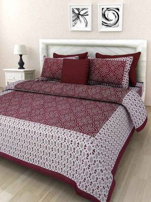 shree sd creation 170 TC Cotton Double Printed Flat Bedsheet