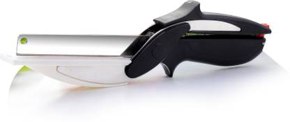 SHREE SHUBH POLYMERS Smart Clever Cutter 2 in 1 Food Chopper Tool Slicer/ Dicer/ Vegetable & Fruit Cutter/ Kitchen Scissors/ Chopping/ Cutting Vegetable & Fruit Chopper Vegetable & Fruit Slicer