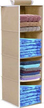 Flipkart SmartBuy Hanging 4 Shelves Wardrobe Organiser - Beige Shoe Organizer