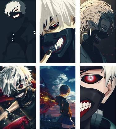 combo of 6 anime wall poster tokyo ghoul anime poster Paper Print