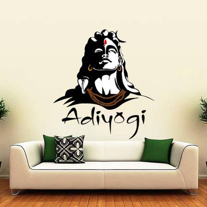 god & god's 66 cm Adiyogi- 745 Multicolor Self Adhesive Sticker