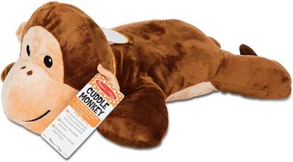 MELISSA & DOUG Cuddle Monkey Jumbo Plush Stuffed Animal (Reusable Activity Card, Nametag, Over 2 Feet Long)  - 61 cm
