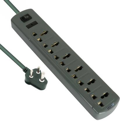 Tech-X sion cords, extension board with long wire, extension board for computer, surge protectors spike buster, switch board organizer 4M/13F 6  Socket Extension Boards