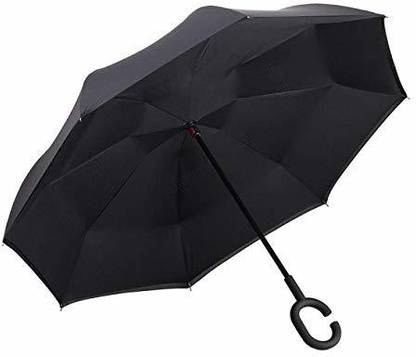 vulternic Windproof Reverse Folding Double Layer Inverted Umbrella Self Stand Inside Out Rain Protection C-Hook Hands for Car Rain Outdoor Use(purple) Umbrella Umbrella (Black) Umbrella