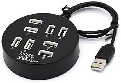 BhalTech Round 8-Port USB 2.0 Hub Round 8-Port USB 2.0 Hub Portable Splitter Adapter 8-Port Hub USB Hub