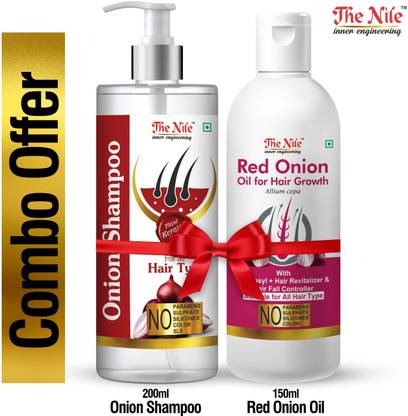 The Nile Red Onion Hair Shampoo 200 ML + ed Onion Oil with Redensyl