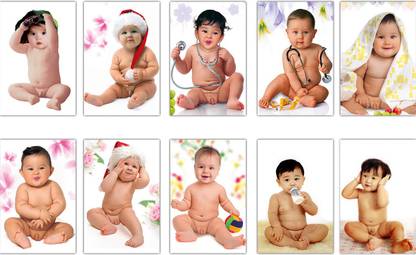 Poster N frame Set of 10 Cute Baby Combo Posters\Smiling Baby Poster\Poster for Pregnant Women\HD Baby Wall Poster for Room Décor Paper Print