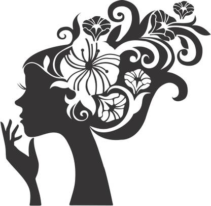 Sahaj Décor 61 cm Girl With Floral Magnetic Sticker