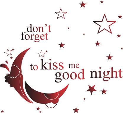 Sahaj Décor 61 cm Good Night Kiss With Stars Magnetic Sticker