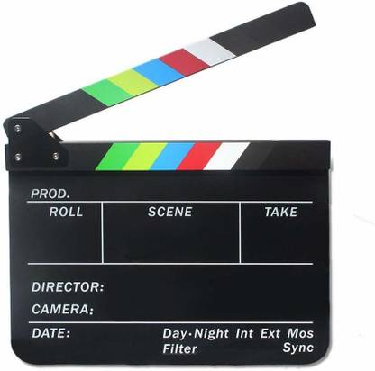 BACKGAMMON Imported Clapperboard TV Film Movie Clapboard Black Board with Colorful Stripe Slate