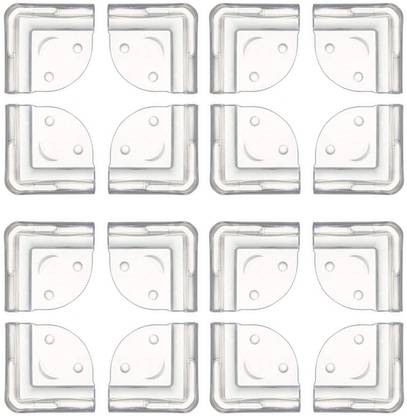 Mopslik Baby Proofing Child Safety Silicon Corner Guard Edge Protector With Adhesive Tape - Pack Of 16