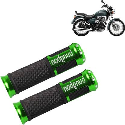 Rhtdm Thunderbird 500X Motorcycle Handle Grip Black Green (1 Pair)_7632 Bicycle Handle Grip