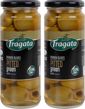Fragata Pitted Green Olives Queen 340g (Pack of 2) Olives
