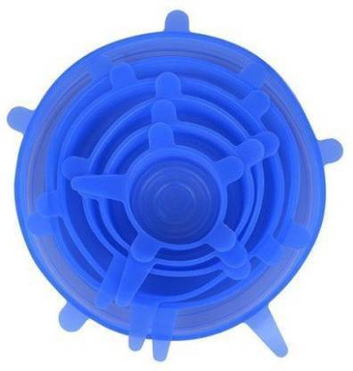 Aric Microwave Safe Silicone Stretch Lids Flexible Covers for Rectangle, Round, Square Bowls, Dishes, Plates, Cans, Jars, Glassware and Mugs (Free Size) - (Set of 6) 5 inch Lid Set (Silicone) 5 inch Lid Set, Pack of 6