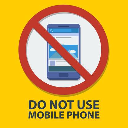 poster of no phones warning signs for offices(no need tape) Paper Print