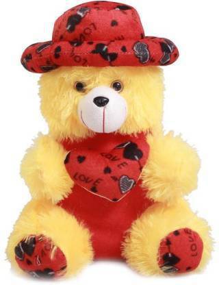 Dani Daniels Cap Teddy,Premium Quality,Non-Toxic Super Soft Plush Stuff Toys for all age groups - 30 cm (Yellow) - 30 cm (Yellow)  - 30 mm