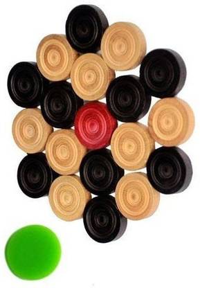 BVM WOODEN CARROM COINS With STRIKER Carrom Pawns