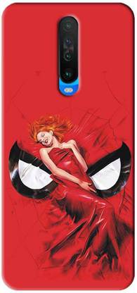 NDCOM Back Cover for POCO X2 Red Girl Printed