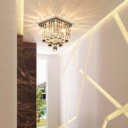 Indsmart Crystalismart Modern Chandeliers For Living Room Ceiling Lights Jhumar Jhoomar Fixture Lighting Led Light Pendant Bulb 25 Cm Width Warm White Dia 25cm Chandelier Lamp In India Chandelier Ceiling Lamp In India, Chandelier For Small Living Room Indian